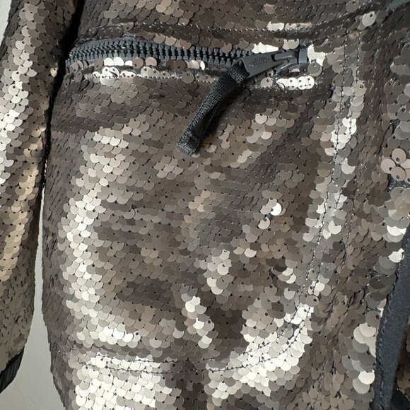 FREE POEPLE Hit The Slopes shadow combow Sequin Classic Jacket S nwt graphite - Picture 4 of 10